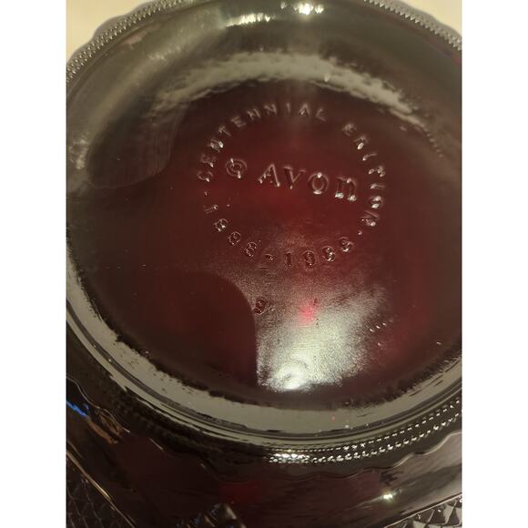 Avon 1876 Cape Cod Ruby Red Bowl Centennial Edition 1886–1986 8" 2 in Stock - Picture 5 of 7